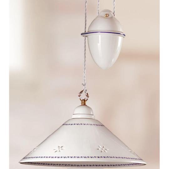 mediterran ellensulyos lampa rusztikus keramia kezzel festett lyukacsos klasszikus vilagitas allithato magassagu olasz toszkan stilusu vintage mintas konyha etkezo nappali kek.jpg